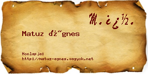 Matuz Ágnes névjegykártya