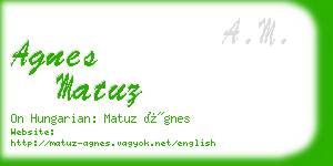 agnes matuz business card